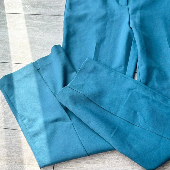 Oak + Fort Turquoise Bootcut Flared Leg Back Slits Trouser Pants - Picture 3 of 13